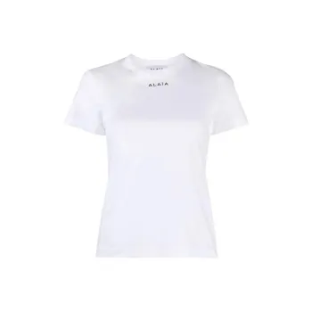 Alaia Logo Embroidered Crewneck T-Shirt