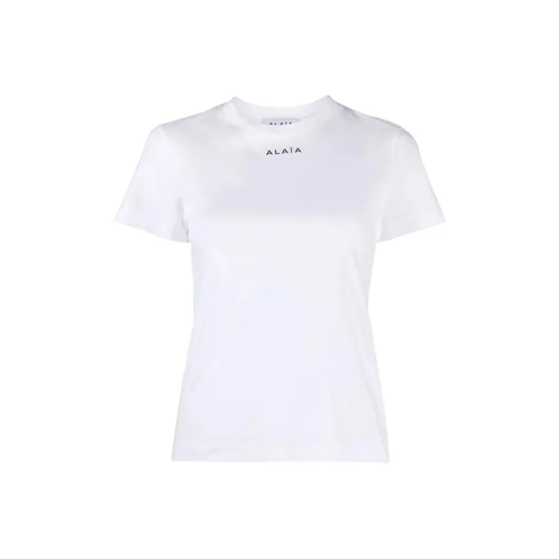 Alaia Logo Embroidered Crewneck T Shirt-0