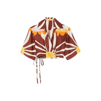 Sandro Crop Top Women's Brown Yellow