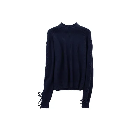 SOON FLOWER Sweater Winter Women's Blue