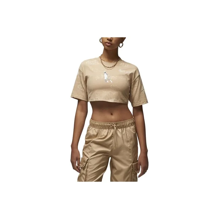 Jordan Artist Series By Parker Duncan Crop Tops Women's Khaki-0