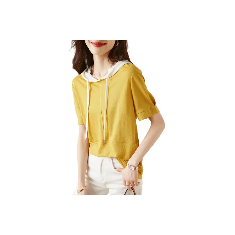 Mo Han Yi Mei T Shirt Women's Yellow & White-0