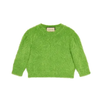 GUCCI Brushed Wool Knit Sweater Green