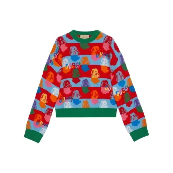 GUCCI Bunny Striped Wool Jumper