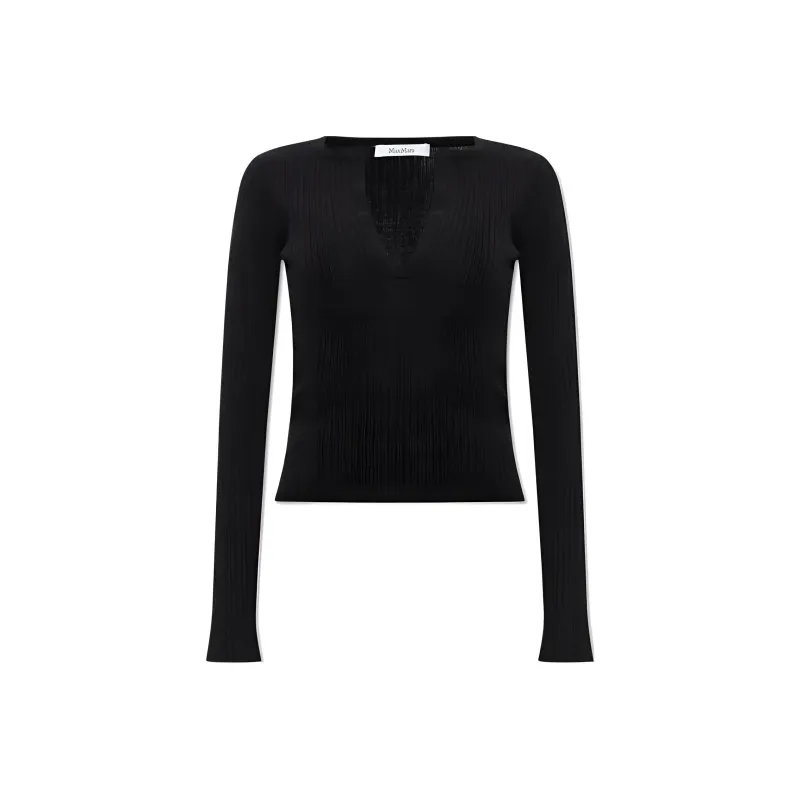 MaxMara Urlo Ribbed Long Sleeve Sweater-0