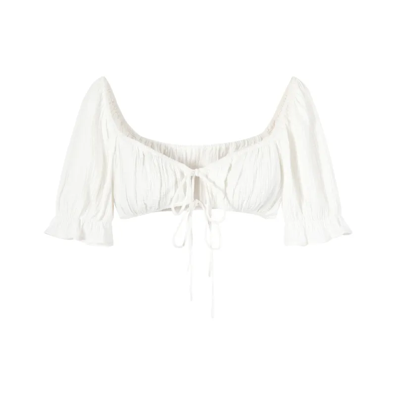 CARIEDO Crop Tops Women's White-0