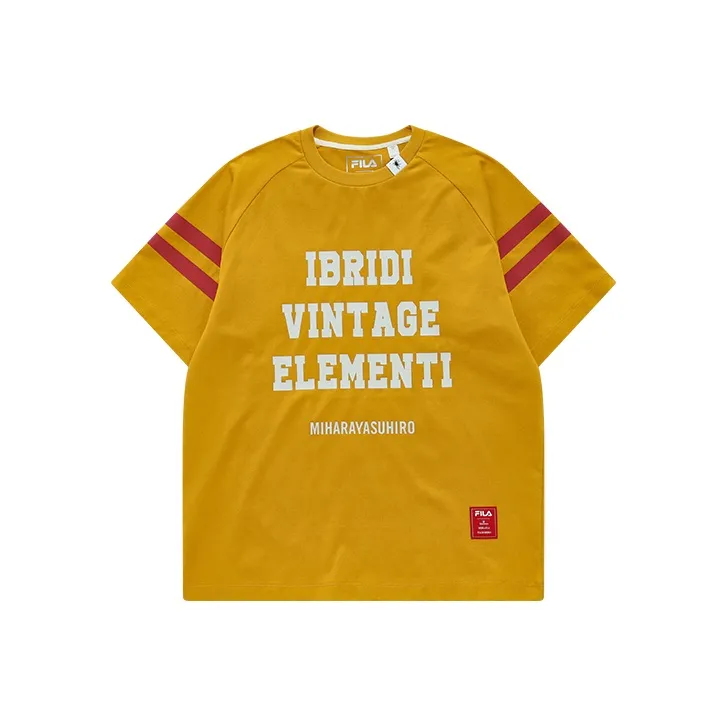 FILA x MIHARA YASUHIRO MIHARA YASUHIRO Collaboration Collection Raglan Sleeve T Shirt Women's Oil Soluble Yellow-0