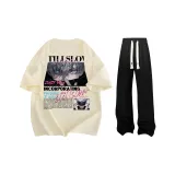 Apricot+Black Casual Pants (Couple Set)