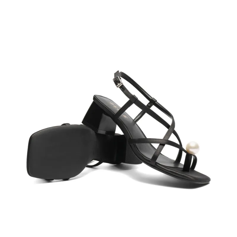 BELLE One Strap Sandals 4.5CM Women's Pink, Black-4