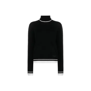 MSGM Stripe-detail High-neck Jumper