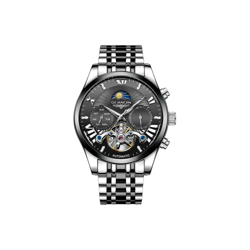 GUANQIN Ruidong Collection Automatic Mechanical Movement Steel Strap Watch Men's Watches White Dial-32