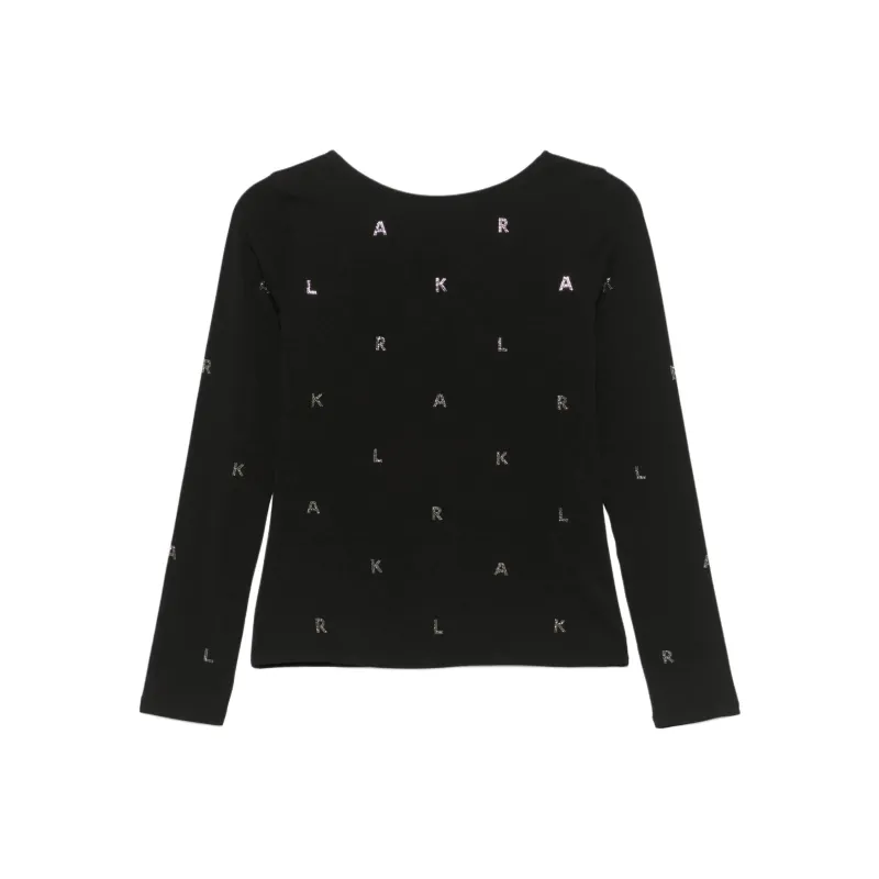 KARL LAGERFELD / Karl Lagerfeld Jeans Rhinestone logo T shirt-0