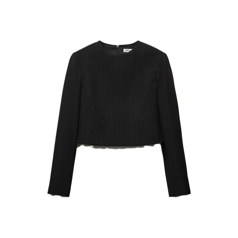 ZARA Crop Tops Women's Black-0