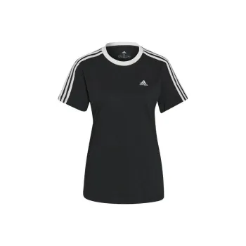 adidas Women's Essentials 3 Stripes Tee Black