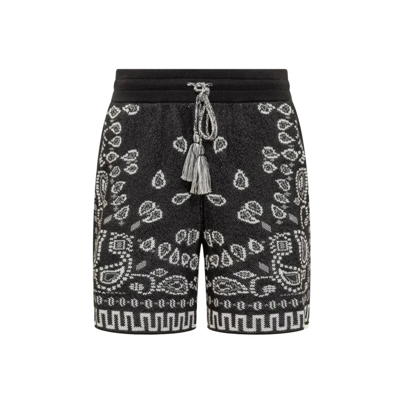 Alanui Bandana Pattern Drawstring Shorts-0
