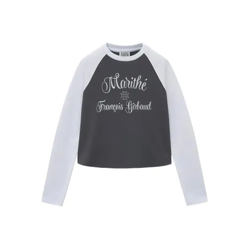 Marithe Francois Girbaud SS24 Raglan Sleeve T Shirt Women's Light Heather Gray