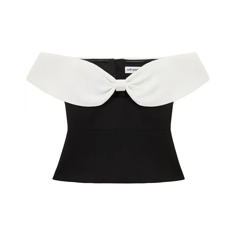 Self-portrait Other Top Women's Black White Color Blocking-0