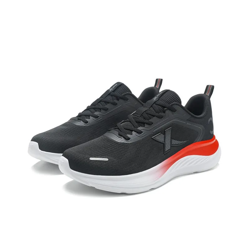 XTEP Cushioning Slip Resistant Low Top Casual Running Shoes Men's Black Charcoal Ash-3