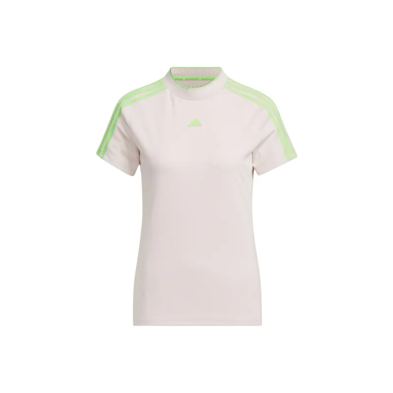 Adidas Aeroready Mock Neck Shirt T Shirt Women's Gray Purple Pink-0