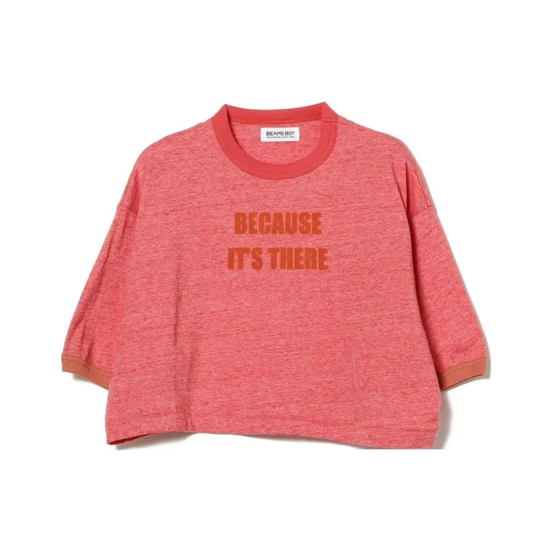 Beams Crop Tops Women's Pink-0