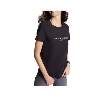 Tommy Hilfiger FW23 Embroidered Logo T-Shirt T-Shirt Women's Black