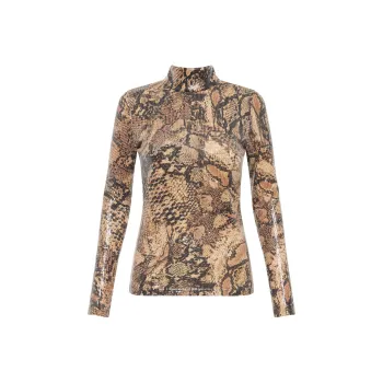 Rebecca Vallance Bellis Snake Print Sequin Top