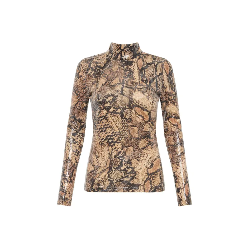 Rebecca Vallance Bellis Snake Print Sequin Top-0