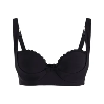 Elisabetta Franchi Embroidered scallop Crepe Bra Top