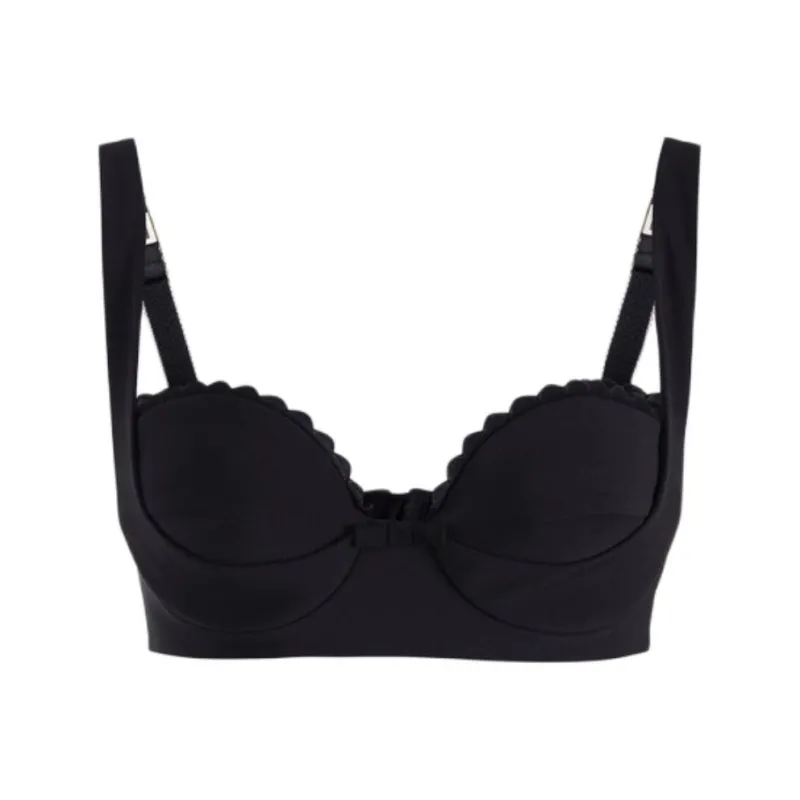 Elisabetta Franchi Embroidered scallop Crepe Bra Top-0