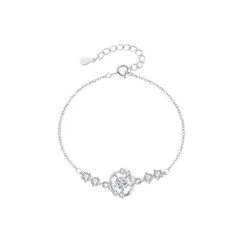 WINY 925 Sterling Silver, Synthetic Cubic Zirconia Bracelets Women's Silver
