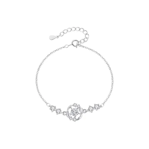 WINY 925 Sterling Silver, Synthetic Cubic Zirconia Bracelets Women's Silver