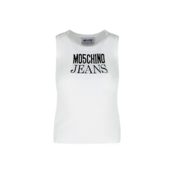 MOSCHINO Logo Jacquard Sleeveless Tank Top