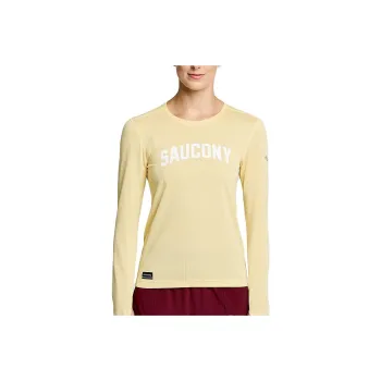 Saucony Stopwatch Graphic Long Sleeve T-Shirt Women's Yellow