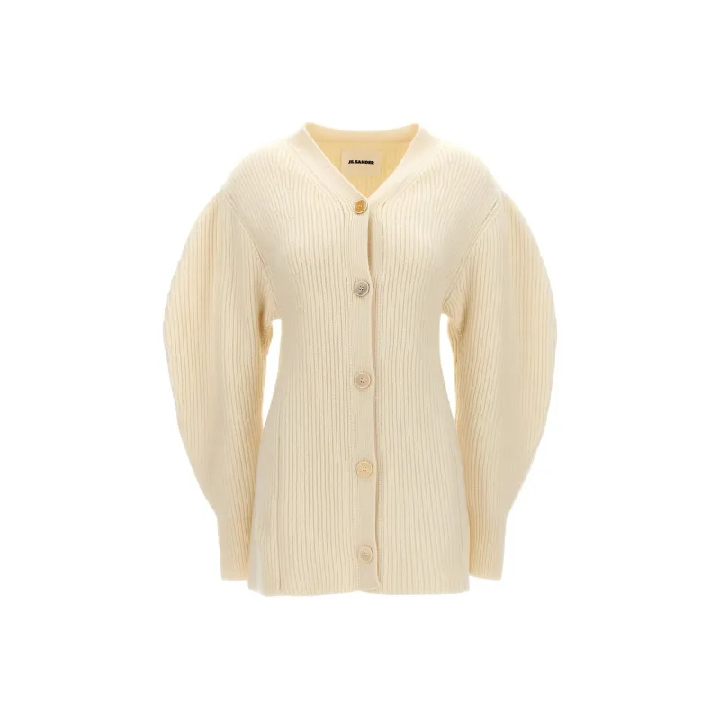 JIL SANDER V Neck Knitted Cardigan-0
