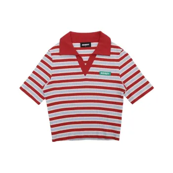 Nerdy Crop Tops Women's Red