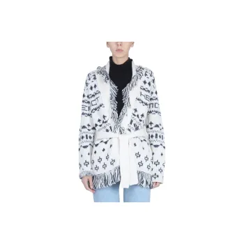 MOTHER Belted Fringed Edge Cardigan