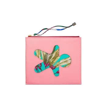 HERMES Calfskin Clutch Women's Pink