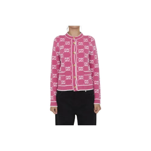 GUCCI Gg Wool Bouclé Jacquard Cardigan 
Baloon Pink
