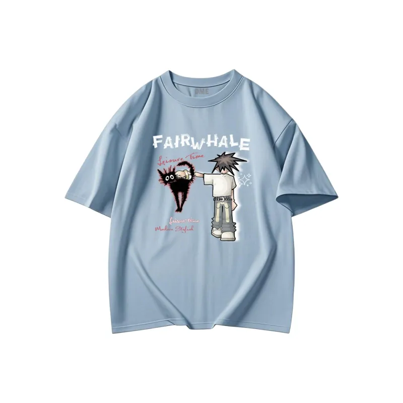 FAIRWHALE Drop Shoulder Sleeve T Shirt Unisex-16