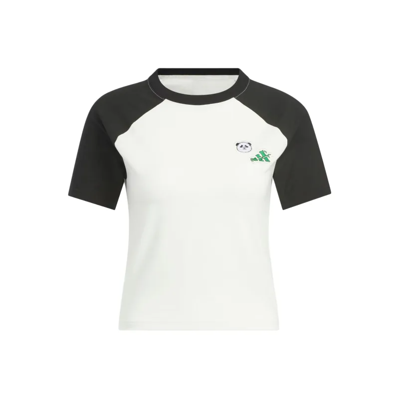 Adidas Raglan Sleeve T Shirt Women's Jade White/Black-0
