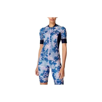 Sweaty Betty T-Shirt Women's Blue Floral Grid Print
