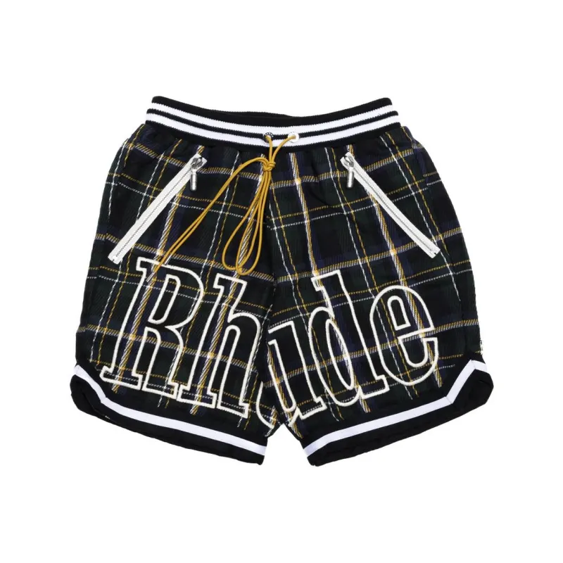 RHUDE Flannel Court Logo Short-0