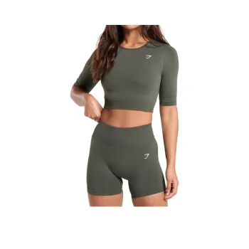 GYMSHARK Everyday Seamless Crop Top Crop Top Women's Green