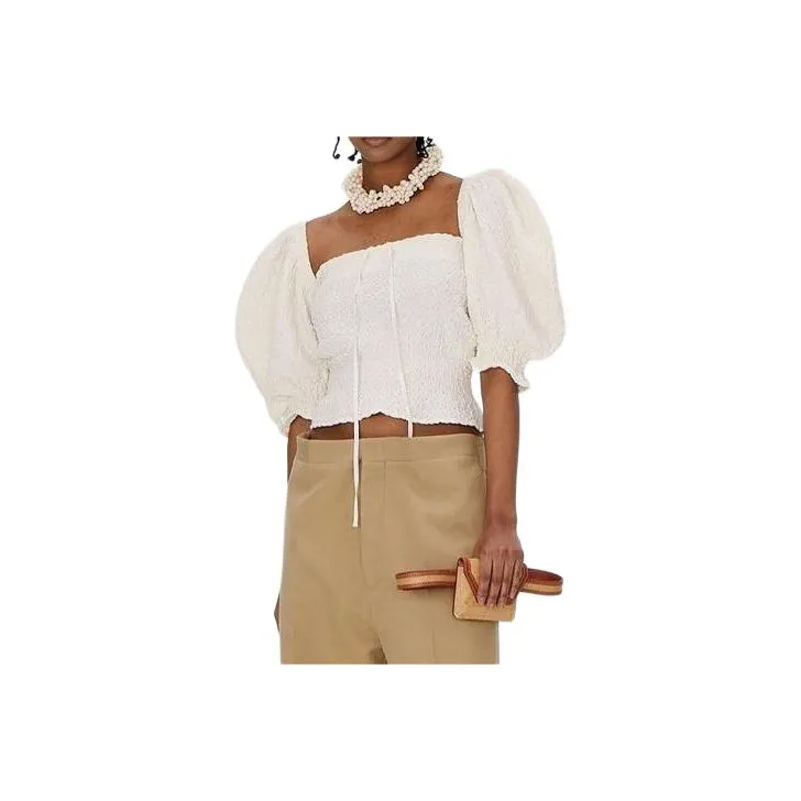 RECTO Puff Sleeve T-Shirt Women's Ivory-0