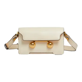 MARNI Trunkaroo Leather Crossbody Bag, Shoulder Bag Mini Women's White