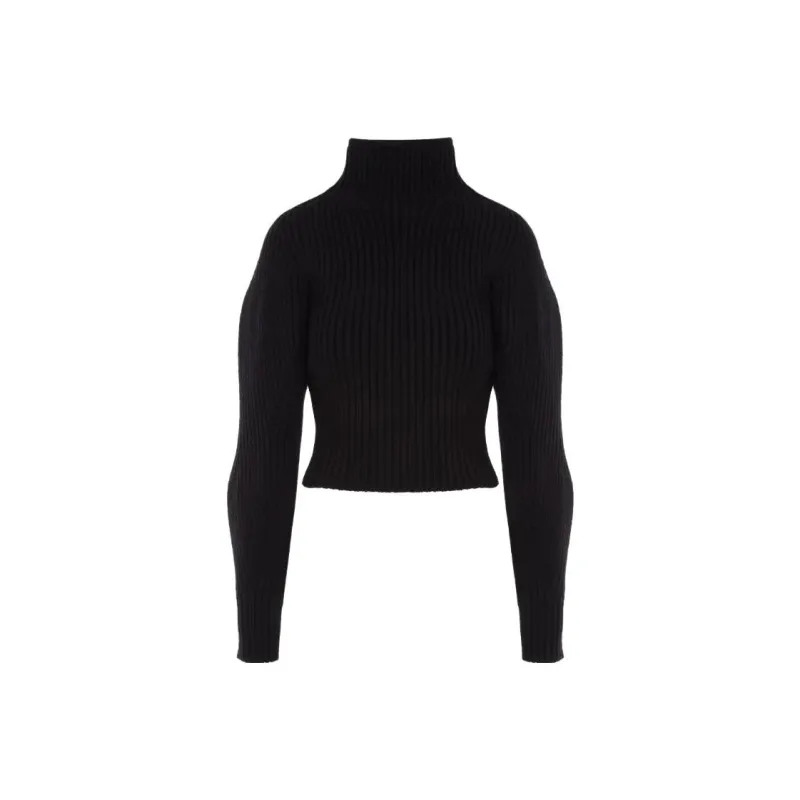 Alaia High Neck Drop Shoulder Jumper-0