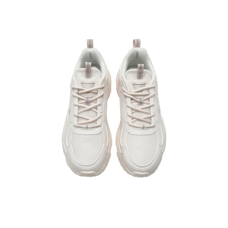 XTEP Breathable, Slip Resistant, And Abrasion Resistant Low Top Outdoor Shoes Women's Ivory Pink Brown-3