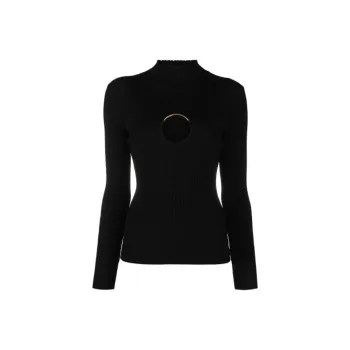 VERSACE Slim Fit Sweater Spring And Autumn Women's Black