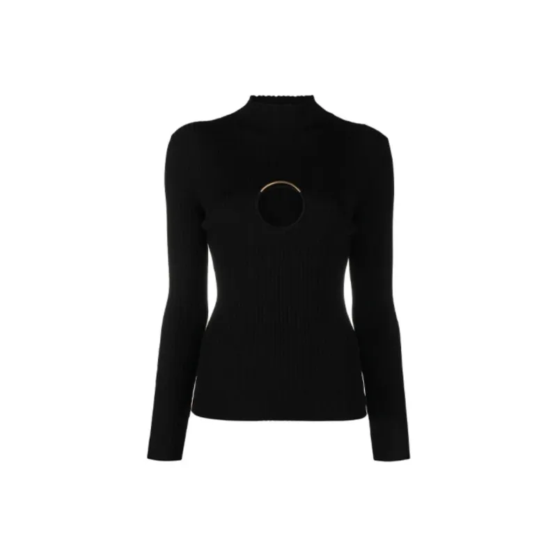 VERSACE Slim Fit Sweater Spring And Autumn Women's Black-0