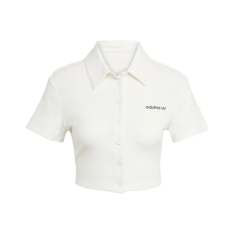 Adidas Originals Striped Towel Button Up Tee-0